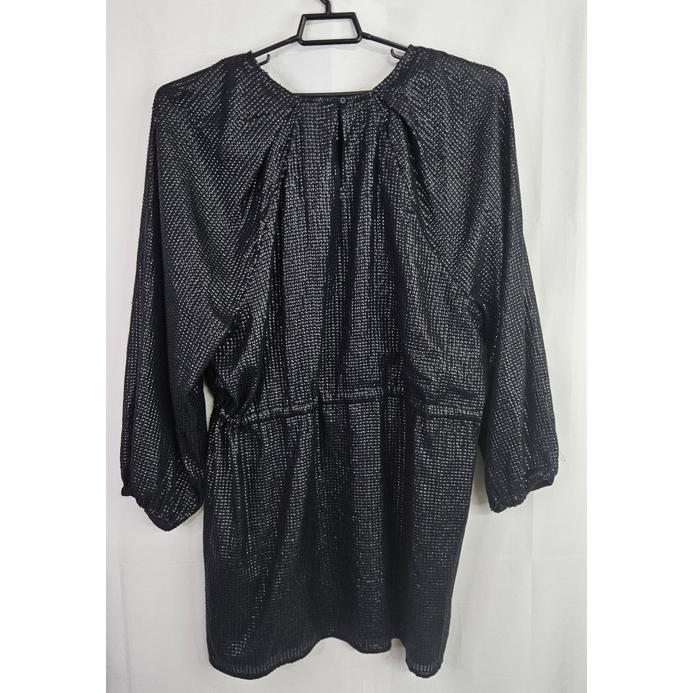 Something Navy Women Black Sequined Drawstring‎ Raglan Mini Dress XXL NWT - Picture 15 of 16